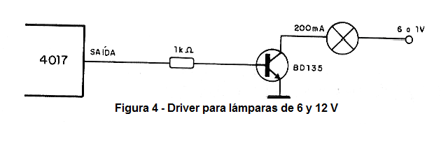 Driver para lámpara de 6 y 12 V.
