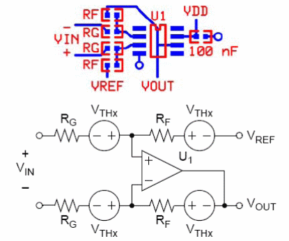 Figura 4 - Diseño y circuito térmico equivalente.
