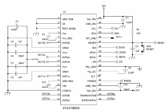    Figura 1 - Circuito básico del amplificador.
