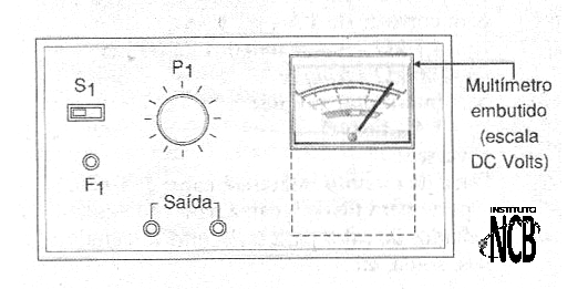 Figura 4 - Utilizando un multímetro común como voltímetro para indicar la tensión de salida.
