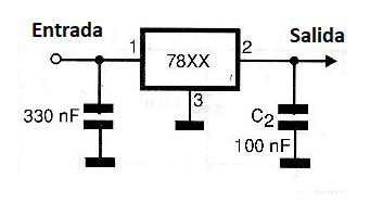 Figura 114 – Circuito básico con el regulador 78xx
