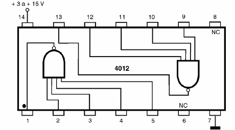 Figura 207 – 4012 – Dos puertas NAND de cuatro entradas
