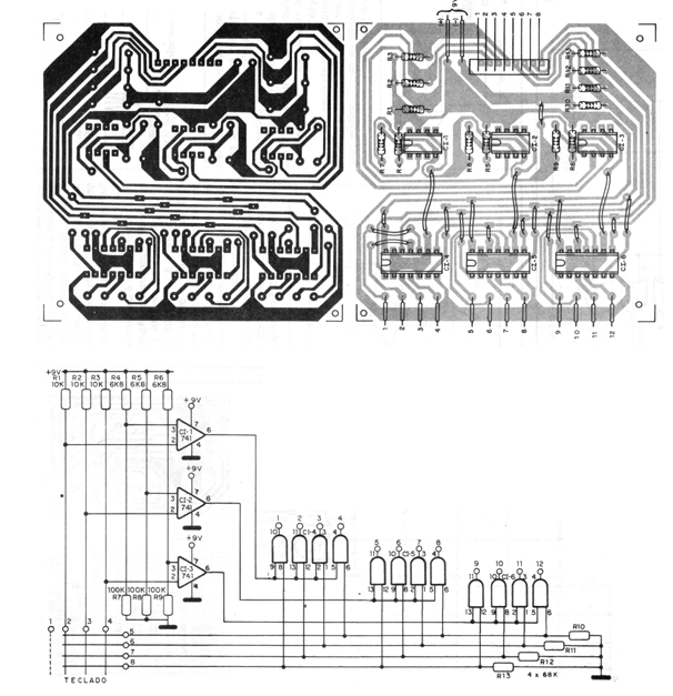Figura 11 - Circuito de teclado de 12 teclas
