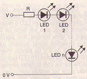 Figura 16 - R debe calcularse en función de la tensión de entrada y corriente en los LEDs.
