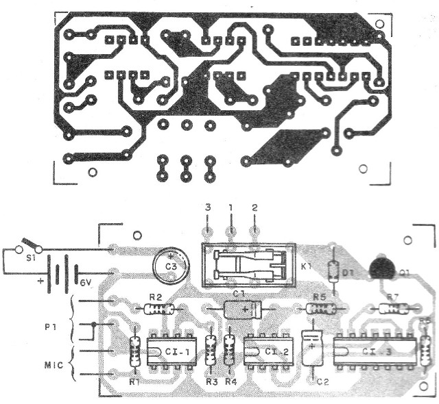    Figura 4 - Placa de circuito impreso para el montaje
