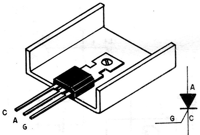Figura 8 - El SCR y su montaje en un disipador de calor
