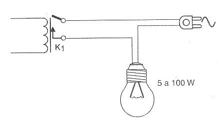 Figura 5 - Conexión del control remoto para controlar una lámpara común.
