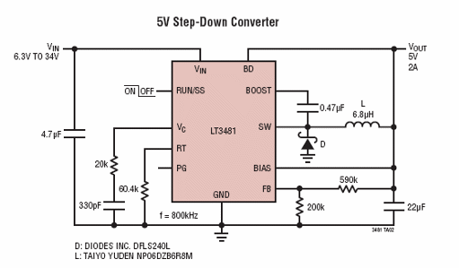Figura 4 - Circuito step-down con salida de 5 V.
