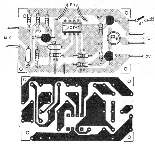 Figura 6 - Placa de circuito impreso para el efecto de sonido

