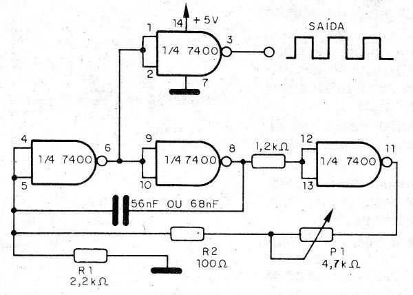 Figura 1 - Oscilador 7400
