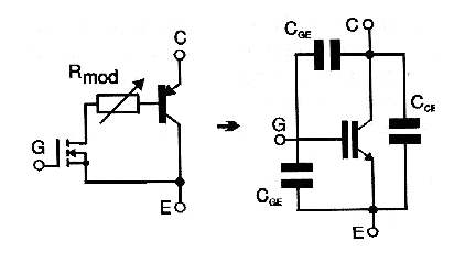 Figura 4 –  Circuito equivalente a un IGBT
