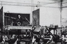 Figura 4 - La transmisión capacitiva experimental de energía de Tesla
