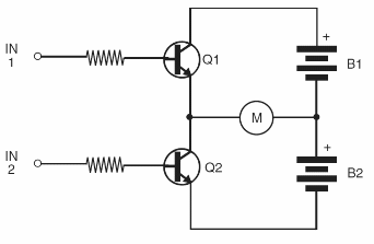Figura 2 - Uso de dos conmutadores de transistor
