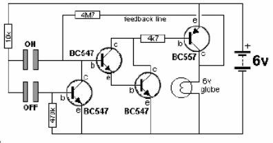 Interruptor de toque de 4 transistores

