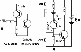 SCR simulado por transistores
