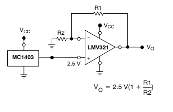 Referencia de tensión con el LMV321 CIR1237S
