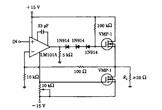 Amplificador push pull con MOSFET 
