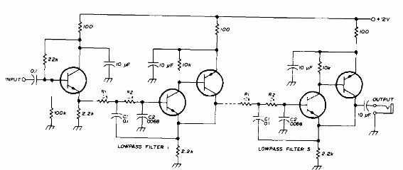 Filtro pasa baja con transistores 
