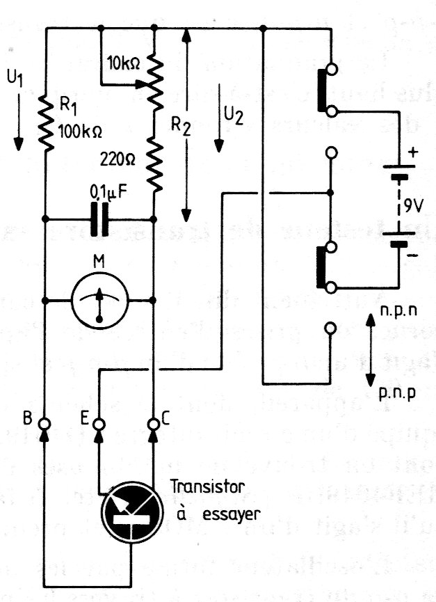 Medidor de ganancia de transistores 
