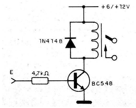 Figura 5 - Circuito de accionamiento de relé
Figura 5 - Circuito de accionamiento de relé