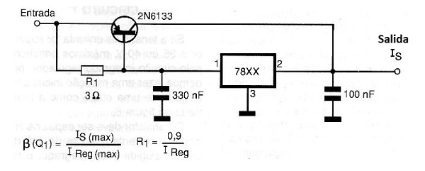 Figura 116 – Para obtener corrientes superiores a 1 A, se puede utilizar este circuito.
