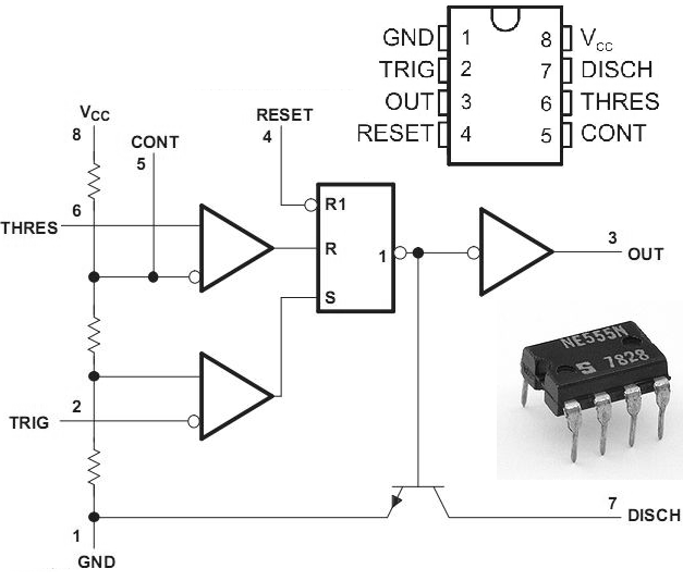 Figura 26 – El circuito integrado 555
Figura 26 – El circuito integrado 555