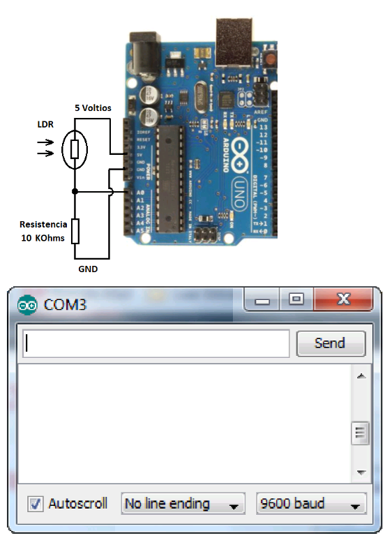 Figura 27 - Circuito para testar la memoria EEPROM en la placa Arduino Uno
