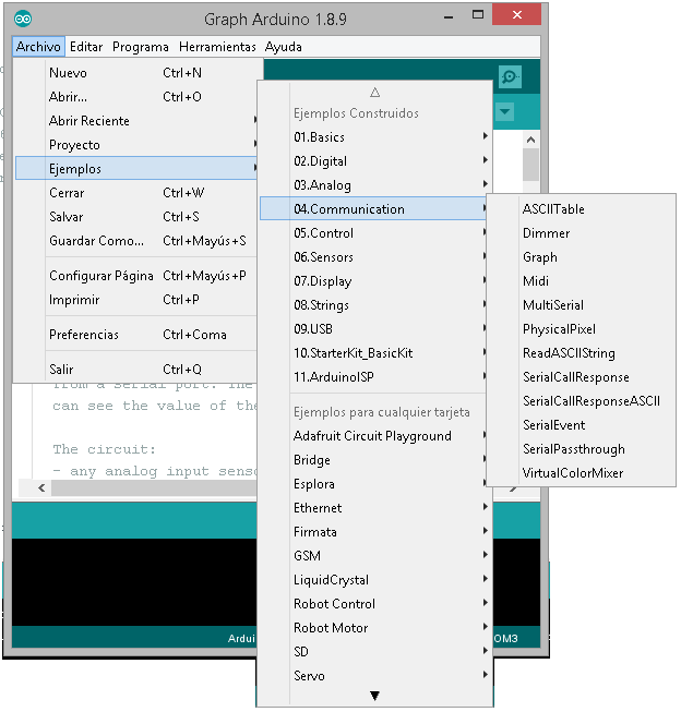 Figura 4 - Menu para codigo ejemplo
