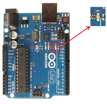 Figura 10 - Circuito electrónico para testar el código ejemplo PhysicalPixel
Figura 10 - Circuito electrónico para testar el código ejemplo PhysicalPixel