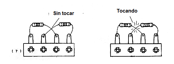 Figura 7 - Terminales de componentes recostándose uno en el otro.
Figura 7 - Terminales de componentes recostándose uno en el otro.