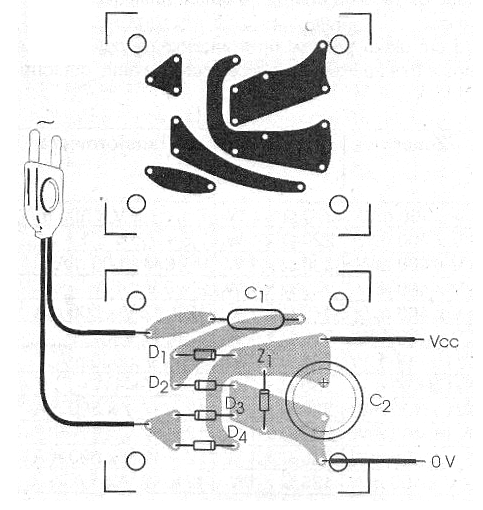 Figura 5 - Placa de circuito impreso para el montaje.
Figura 5 - Placa de circuito impreso para el montaje.