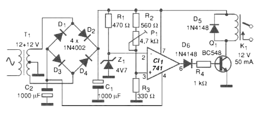 Figura 2 - Circuito utilizado en la detección de subtensión en la red de energía.
Figura 2 - Circuito utilizado en la detección de subtensión en la red de energía.