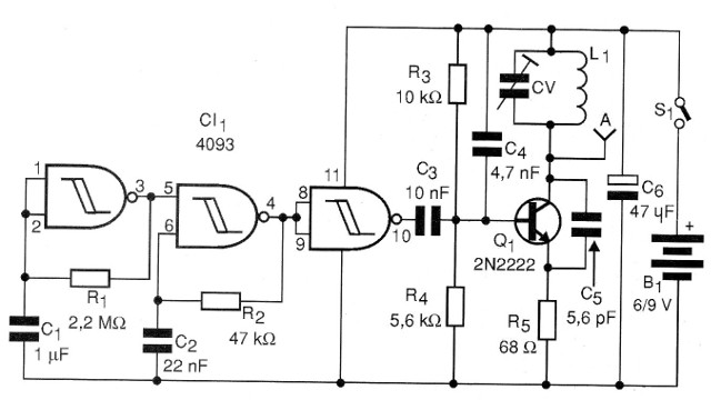 Figura 1 - Diagrama completo del emisor de bips
Figura 1 - Diagrama completo del emisor de bips