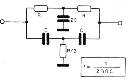 Figura 4 - El circuito de doble T
Figura 4 - El circuito de doble T