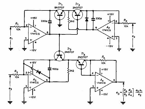 Figura 9 - Un circuito para una operación compleja - división y multiplicación
