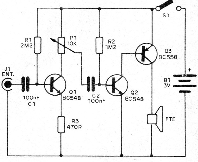 Figura 2 - Diagrama del primer amplificador
Figura 2 - Diagrama del primer amplificador