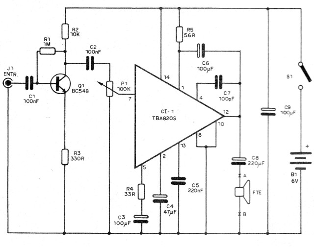 Figura 4 - Circuito con amplificador integrado
Figura 4 - Circuito con amplificador integrado