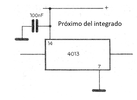 Figura 2 - Desacoplamiento de un CMOS CI
Figura 2 - Desacoplamiento de un CMOS CI