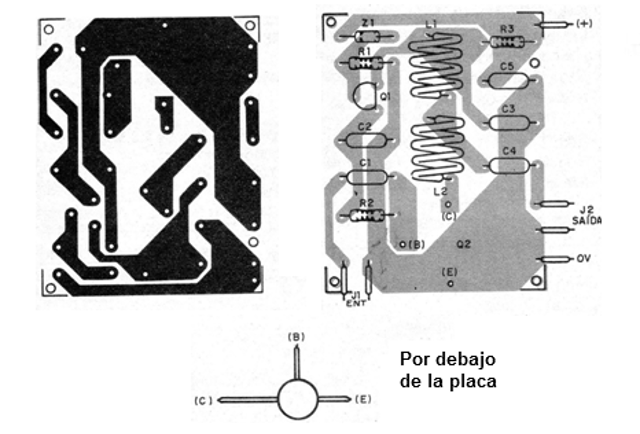 Figura 2 - Placa de circuito impreso para el montaje
