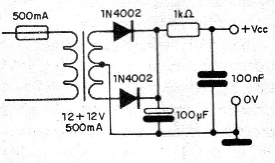 Figura 3 - Fuente de alimentación para el circuito
Figura 3 - Fuente de alimentación para el circuito