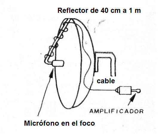 Figura 6 - Uso de un reflector parabólico
Figura 6 - Uso de un reflector parabólico