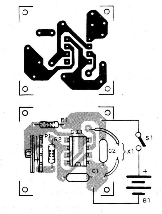    Figura 2 - Placa de circuito impreso para el montaje
