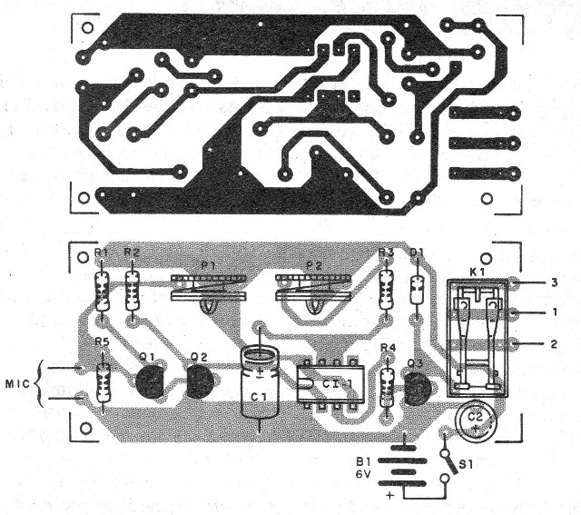    Figura 2 - Placa de circuito impreso para el montaje
