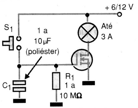  Fig. 5 - Temporizador simple para lámpara incandescente.
