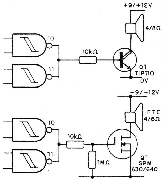 Figura 1 - Pasos de potencia para los altavoces
