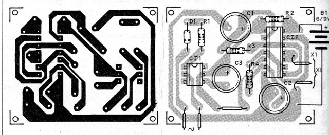 Figura 3 - Placa de circuito impreso para el montaje
Figura 3 - Placa de circuito impreso para el montaje