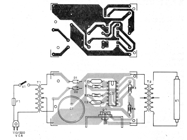 Figura 2 - Disposición de los componentes en la placa
Figura 2 - Disposición de los componentes en la placa