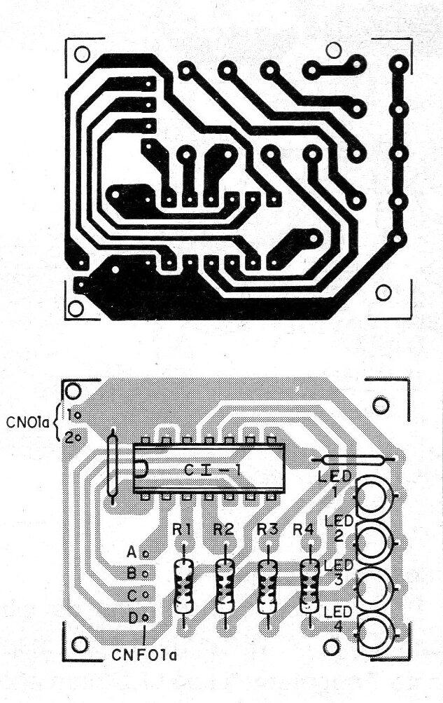 Figura 9 - Placa para el circuito de la figura 8
Figura 9 - Placa para el circuito de la figura 8
