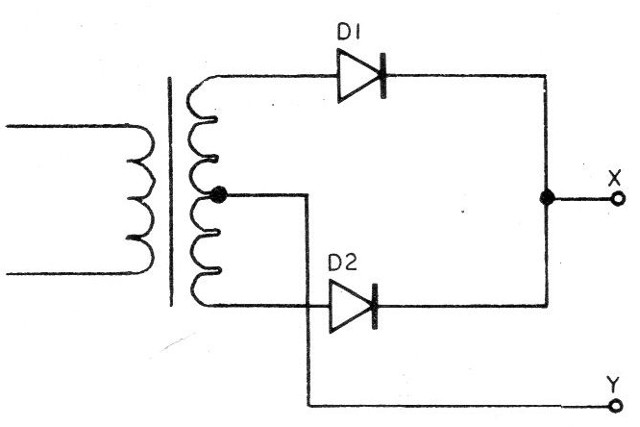 Figura 8 - Rectificado con dos diodos
Figura 8 - Rectificado con dos diodos