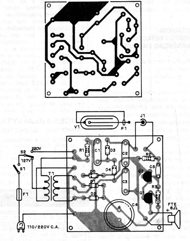 Figura 6 - Placa de circuito impreso para el circuito 1
Figura 6 - Placa de circuito impreso para el circuito 1